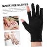 BIUDECO Gloves for Gel Nails Black Fingerless Gloves Women Uv Nail Protection Half Finger Women Manicure Art Protector Shield Salon Supply view 4