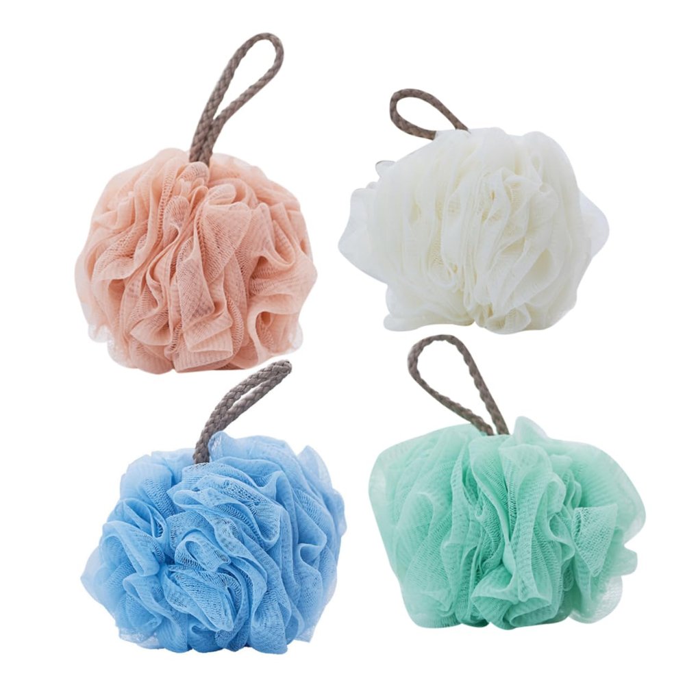 NULYLU 4pcs Bath Ball Shower Ball Bath Scrubber Body Scrubber Bathroom Accessories Mesh Nets Pe Material