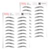 2 Pack Temporary Eyebrow Tattoos Waterproof Eyebrow Stickers, False Tattoos Hair Like Peel Off Instant Transfer Brows For Women And Men | Natural Strokes, Shaping (upward, black) view 1