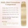 Sisily Clip in Hair Extensions Real Human Hair, 24 inch 120g, Bleach Blonde, 100% Brazilian Remy Human Hair Clip in Extensions Soft Straight 7pcs Per Set with 16 Clips Double Weft view 2