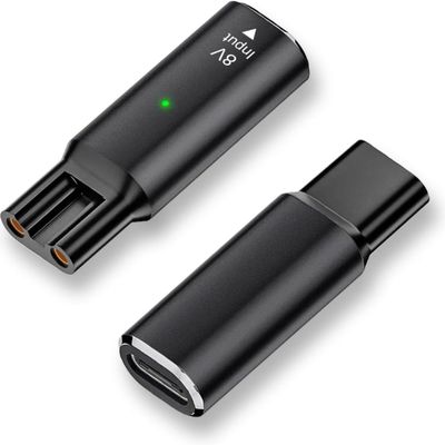 2 Pack Shaver Charger PD Adapter 8V 390mA Type-C Charging Converter,Compatible with Philips Norelco Oneblade QP2530 QP2630 HQ6070 HQ607 HQ850 HQ6073USB-C Converter