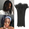 0.2cm 14 Inch Human Hair Locs Extensions 30 Strands Dreadlocs Extensions Real Human Hair Natural Black for Women Men Kids Full Handmade Permanent Human Hair Locs Can Be Dyed and Bleached view 1