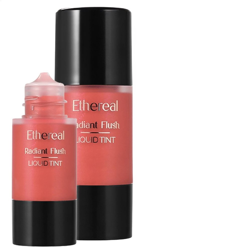 Liquid Blush Stick, 11ML Press Liquid Blush for Cheeks, Intense Lightweight Cream Blush Stick with Fine Glitter, Long-lasting Liquid Face Blushes Tube, for Women & Girls