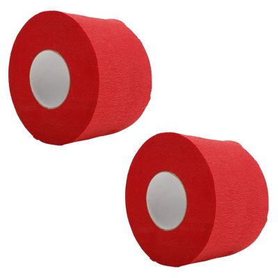 BFLCTTBD 2 Rolls Barber Neck Band Barber Tissue Neck Wraps Barber Neck Tape Strips for Hair Cutting Barber Wrapping Paper Haircut Neck Paper Red