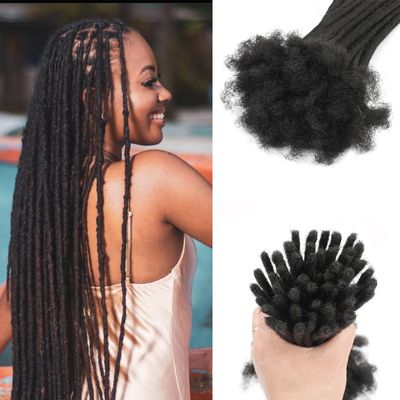0.2 cm 18 Inch 30 Str Human Hair Dreadlock Extension 100% Full Handmade Loc Extension Human Hair for Man/Woman/Kids Can be Curly and Dyed