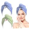 BIUDECO 2pcs Fleece Hair Drying Hat Absorbent Microfiber Towel Wrap for Women Stylish view 1