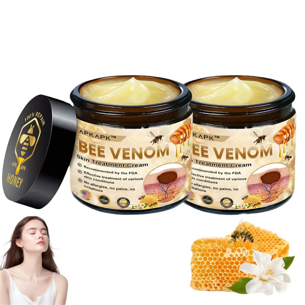 Bee Venom Cream, Bee Venom Skin Treatment Cream, Professional Bee Venom RepairCream for All Skin Types (2PCS)