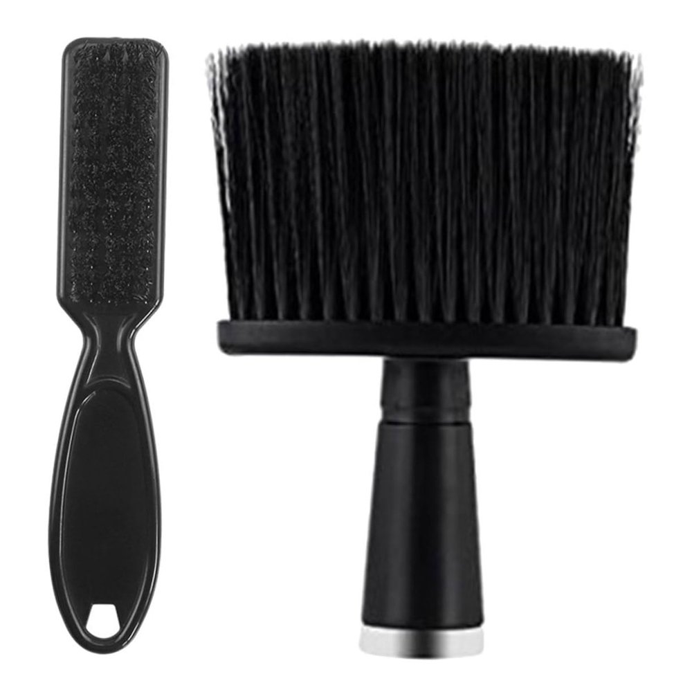 FOYTOKI 2pcs Neck Duster Brush for Hair Cutting and Cleaning Ergonomic Handle Barber Brush for Hairdressers Durable Hair Salon Tool