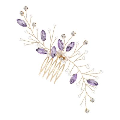 FOYTOKI Bridal Rhinestone Hair Comb Vintage Prong Wedding Hair Accessory for Brides and Bridesmaids Stunning Design for Elegant Hairstyles