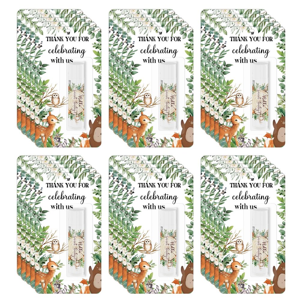 30 Pack Jungle Animal Baby Shower Favors Lip Balms Bulk, Baby Showers Games Prizes Party Gifts, Gender Reveal Favors, Babys Showers Birthday Party Supplies Basket Gift Stuffers