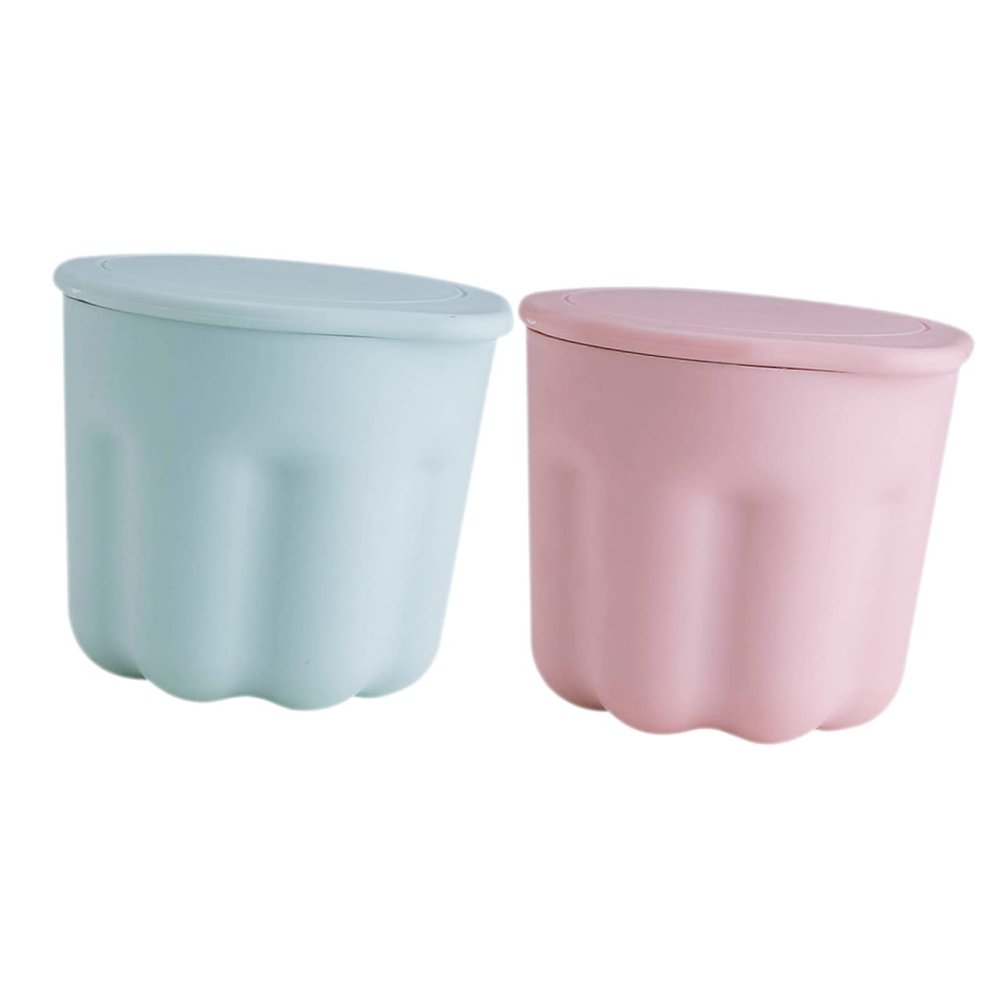 FRCOLOR 2sets Makeup Brush Cleaning Tool Rinsing Bowl Brush Cleaner Silicone Mat Drying Rack for Vanity