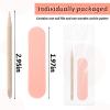 40 Pack Mini Nail File Disposable Manicure Kit Individually Package with Wooden Cuticle Pusher Sticks Press on Nail Art Tool Prep Kit Pedicure Cleaner Tools for Home view 3