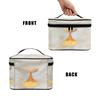 Jolamirel White Duck Print Womens Travel Makeup Bag Tote Zipper Toiletry Bag, Novelty Animal Claw Printed Large Travel Essentials Cosmetic Bag Case with Handle view 3