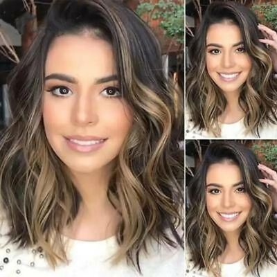 13x4 lace Short Bob Body Loose Wave Shine Highlight Strawberry Honey Blonde Chocolate Brown #4/27 Colored HD Transparent Lace Front Wig 150% Density Glueless Human Hair Brazilian remy hair For Women