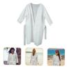 WHAMVOX 2pcs Disposable Cotton Bathrobe for Travel Spa Thick Portable Shower Wear Comfortable Bathing Clothing for Men and Women view 3