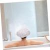 Baluue 2pcs Reusable Static Shower Caps for Women Double Layer Self-heating Hair Care Bonnet Cute Heart Pattern for Hair view 4