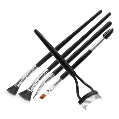 Baluue 5pcs Scalloped Lash Brush Eyebrow Brush Eyelash Extension Fan Mascara Fan Shaped Eye Shadow Applicator Sticks Lash Applicator Tool Makeup