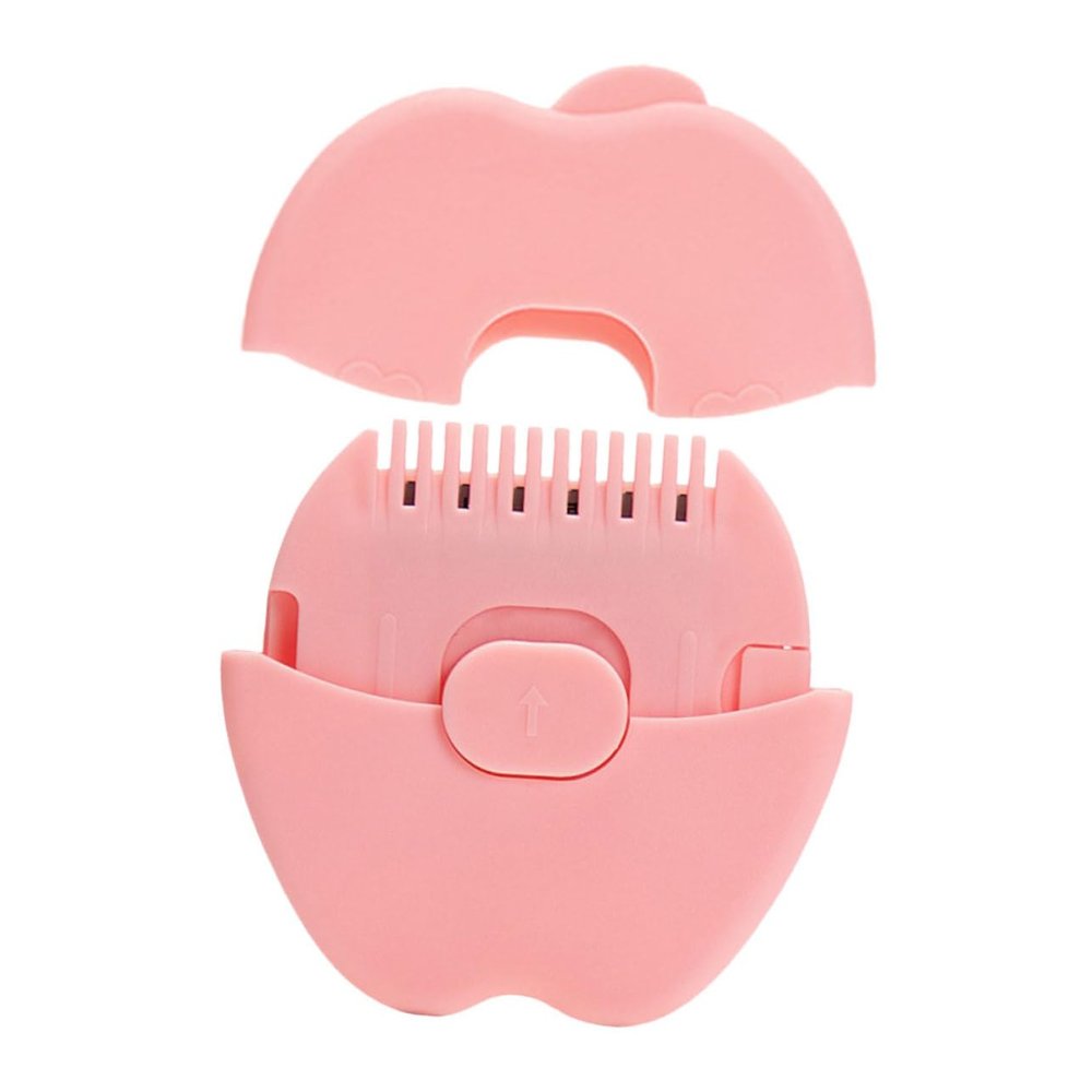 SKISUNO Pink Fruit-Shaped Baby Hair Cutting Comb for Bangs and Split Ends
