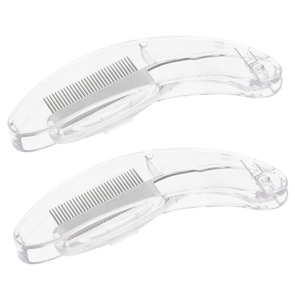 FRCOLOR 2pcs Eyebrow Brush Lash Separator Tool Wide Tooth Comb Curly Hair Makeup Tool for Lashes Brows