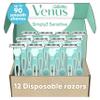 Gillette Venus Simply 3 Sensitive Disposable Razors, Sensitive Skin, 3 Bladed Razors, Pivoting Head for Incredible Comfort, Soft Grip Handle, 12 Count view 1