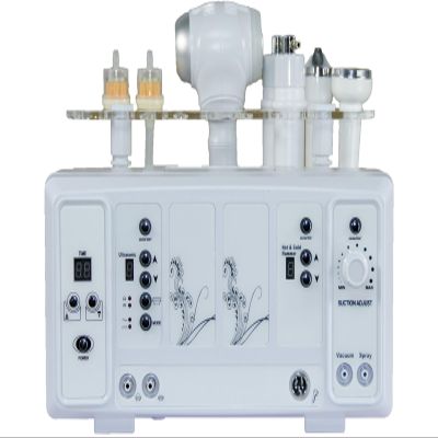 Professional 5-in-1 Facial Machine, Multifunction Spa Equipment with Microdermabrasion, Blackhead Vacuum, and Hot & Cold Facial Hammer