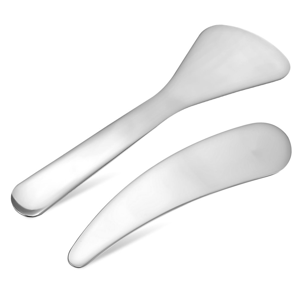 EXHUMKY 2pcs Skincare Spatula for Cream Lotions and Eye Cream Ergonomic Makeup Spoon for Easy Application and Reduced Waste Portable Beauty Tools for Skin