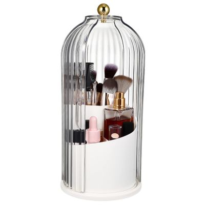 Alipis 360degree Rotatable Makeup Brush Organizer Box Cosmetic Brush Storage Container Home Storage