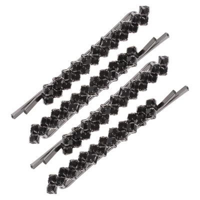 NOLITOY Fashion Hairpins Set 2 Pairs Metal Hairpins Rhinestones for Women for Parties