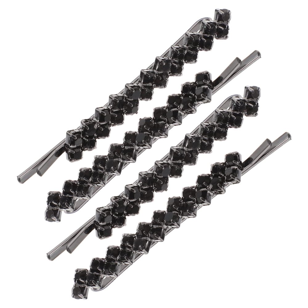 NOLITOY Fashion Hairpins Set 2 Pairs Metal Hairpins Rhinestones for Women for Parties