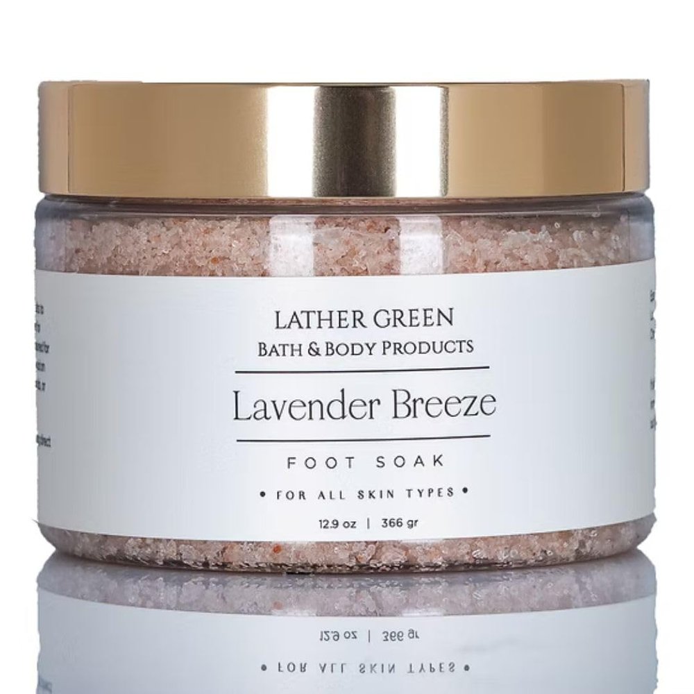LATHER GREEN - Himalayan Salt Soothing Lavender Breeze Foot Soak, 12.9 oz