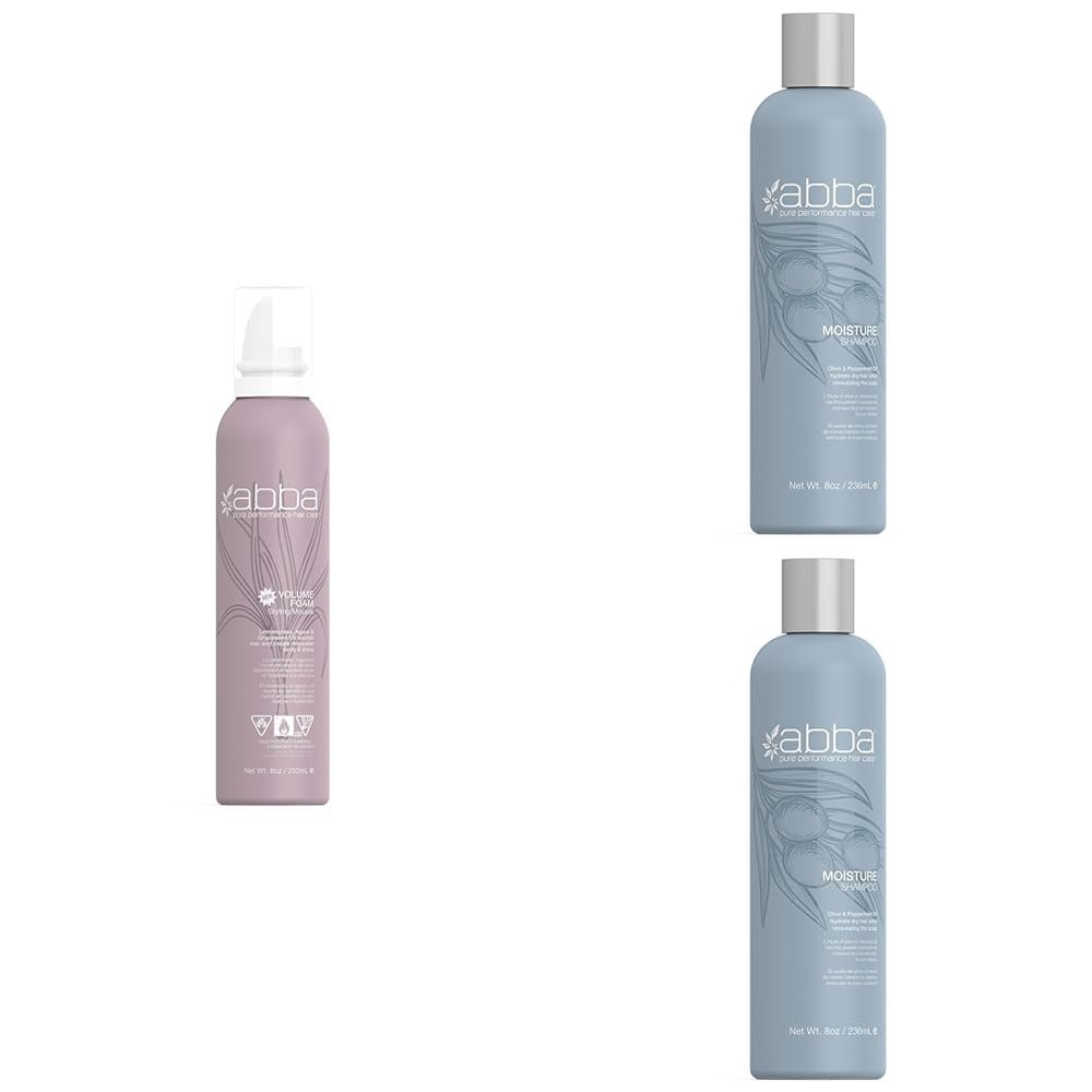 ABBA - Pure Volume Foam Styling Mousse - Grapefruit & Lemongrass & Pure Volume Shampoo & Conditioner Duo - Grapefruit & Lemongrass, 8 fl oz Each