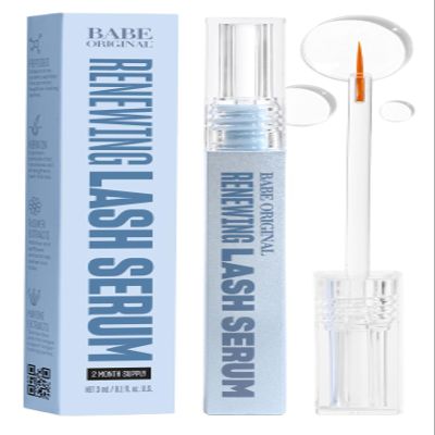 BABE ORIGINAL Renewing Lash Serum  Peptide-Infused Eyelash Serum for Fuller, Longer-Looking Natural Lashes, Lash Enhancing Treatment with Nourishing Botanicals, Cruelty-Free Gentle Formula