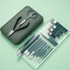 AFPSDLFJDLS Dark Green Stainless Steel Nail Scissors Manicure Cutters Nail Clipper Set Pedicure Care Tool Cuticle Nipper view 1