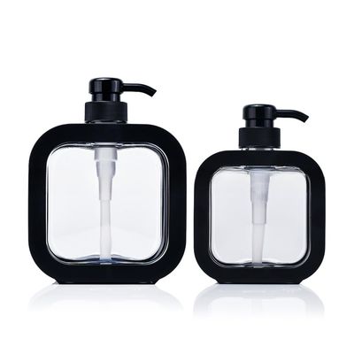 10PCS 300ml/500ml Empty Refillable Pump Bottles with Removable Shell Empty Plastic Lotion Soap Dispenser Large Capacity Liquid Container Household (Black,500ml)