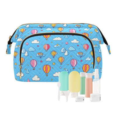 EtherSpher Blue Sky Hot Air Balloon Cosmetics Bag Portable Hanging Cosmetic Bag Jewelry for Travel Kit