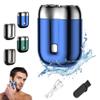 2025 New Upgrade Pocket Shaver USB Mini Shavers for Men, Rechargeable Mini Electric Shaver Razor, Washable Double Head Electric Shave, Waterproof Pocket Electric Shaver for Home, Car (Blue) view 1