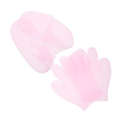 HAPINARY 2pairs Moisturizing Gel Gloves and Socks Set for Softening Dry Skin Infused Hand and Foot Care Reusable for Home Office Travel