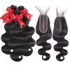 12A Human Hair Bundles with 2x6 Closure 10 12 14 with 10 Inch Brazilian Body Wave 3 Bundles Human Hair with 2x6 HD Lace Closure 100% Unprocessed Virgin Human Hair Weave view 2