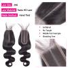 12A Human Hair Bundles with 2x6 Closure 10 12 14 with 10 Inch Brazilian Body Wave 3 Bundles Human Hair with 2x6 HD Lace Closure 100% Unprocessed Virgin Human Hair Weave view 3