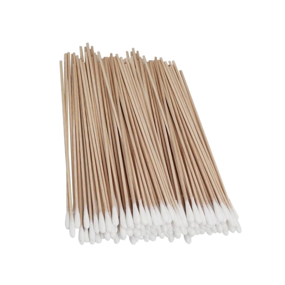 Baluue 4packs Pet Cleaning Swabs Single Head Cotton Swabs Sturdy Wooden Sticks for Safe Pet Ear Care and Sanitation