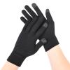 Donfri 2 Pairs Cotton Moisturizing Gloves Men Touchscreen Fingers for Eczema Dry Hands Hand Care Overnight Moisturizing (Large-Black) view 1