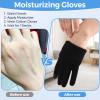Donfri 2 Pairs Cotton Moisturizing Gloves Men Touchscreen Fingers for Eczema Dry Hands Hand Care Overnight Moisturizing (Large-Black) view 4