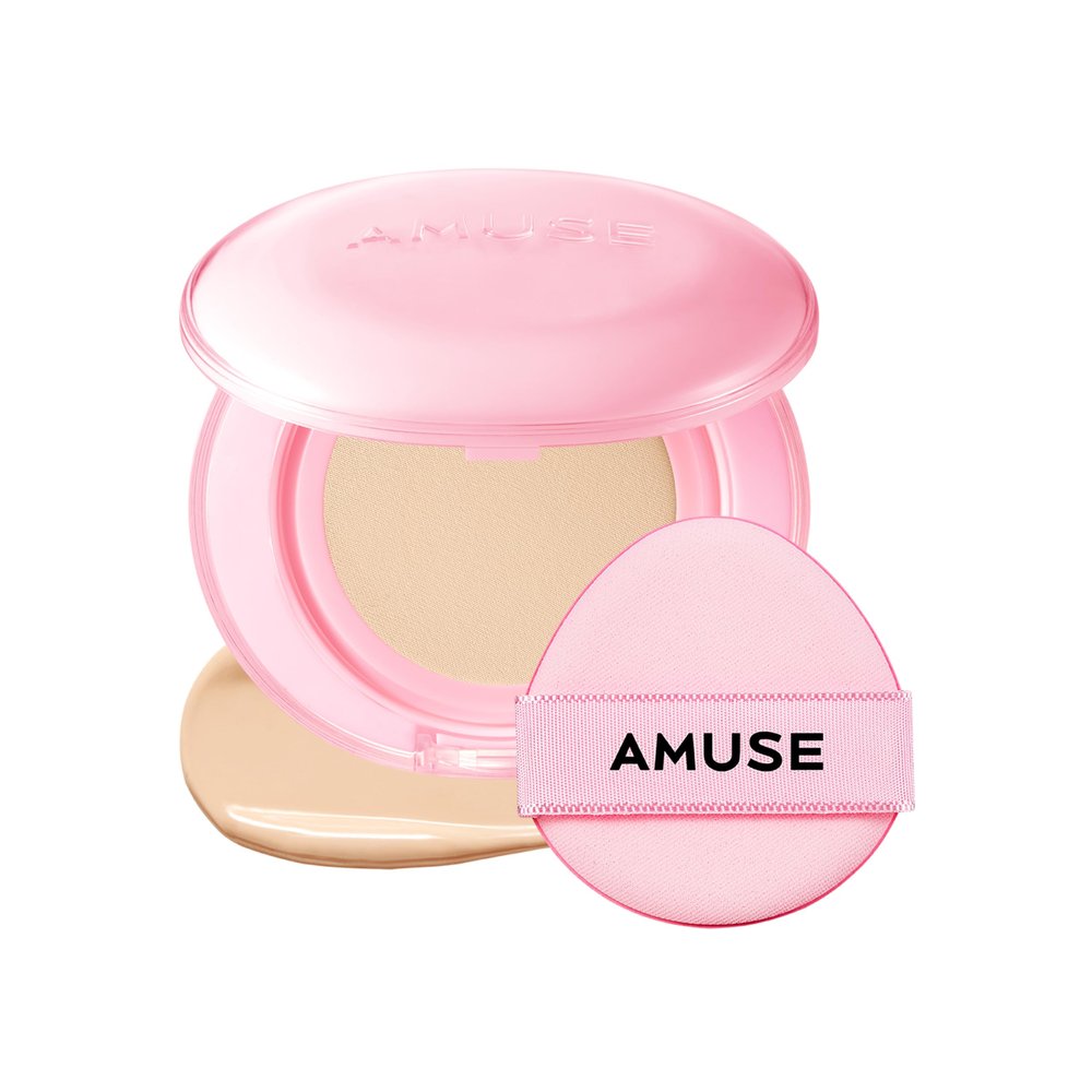 Amuse SEOUL Dew Power Vegan Cushion Foundation (1.5 NATURAL) | Dewy, glow, long-lasting, double coverage, clean beauty, lightweight, natural look, hydrating cushion
