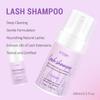 EMEDA Lash Shampoo Kit - 3.38 fl.oz / 100ml Gentle Foam Lash Cleanser, Oil-Free Cleaning for Wash Extension/Natural Eyelash Bath with Rinse Bottle Brush (Lavender) view 2