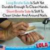 LOLA Classic Hand & Nail Wood Brush, 144 Pack, Heavy Duty 2 Sided Soft & Stiff Bristles, Cleans Hands, Fingernails, Feet & Toenails view 2