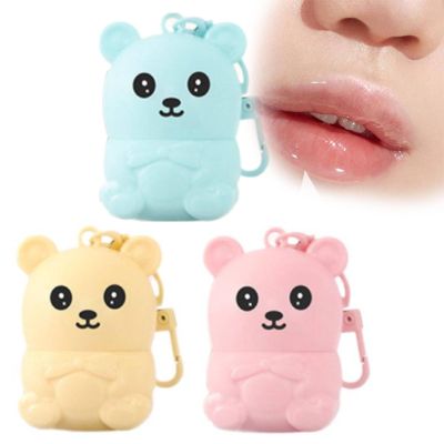 2 in 1 Keychain Bear Lip Lipstick, Cute Little Bear Lip Balm for Children, Lip Repair Stick, Anti-dry Anti-crack Moisturizing Lip Care, Portable Kids Fruity Flavored Lip Balm with Keychain (3pcs)