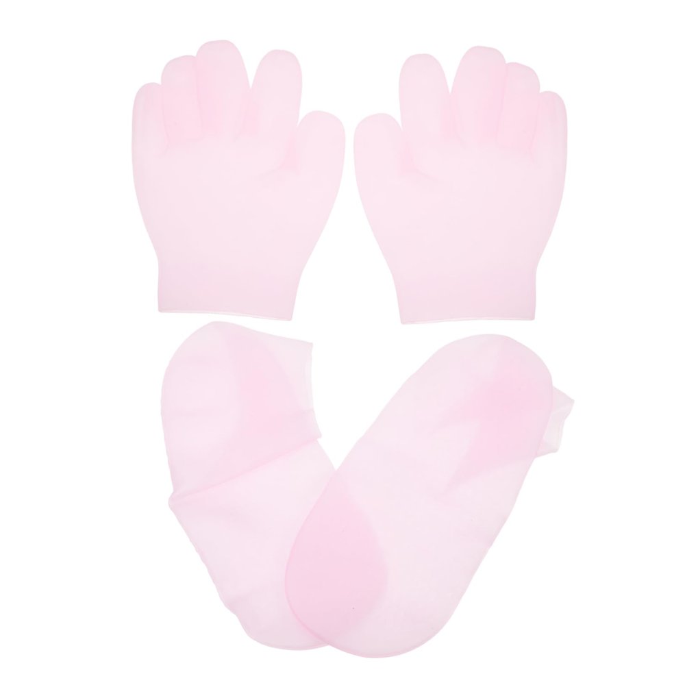 Baluue 2pairs Moisturizing Gel Socks and Gloves Set Hydrating Foot and Hand Masks for Overnight Treatment Softening and Repairing for Dry for Spa Use