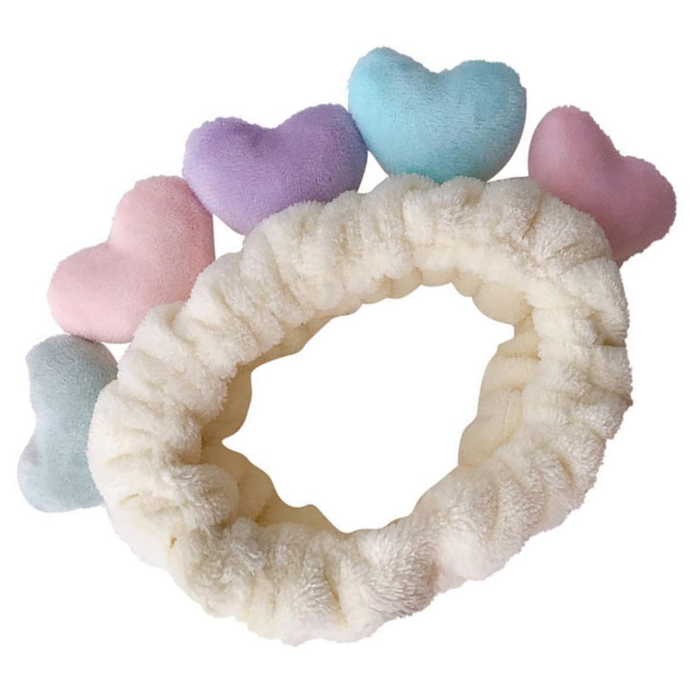 Healeved 3pcs Adorable Heart Headband Hair for Women Spa Headbands for Girls Makeup Hairbands