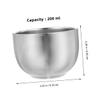 HAPINARY 2pcs Stainless Steel Shaving Bowl Men's Shaving Soap Mug Shave Foam Cup Stand Double Layer Foaming Dish for Travel Home Use view 2