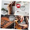 HAPINARY 2pcs Stainless Steel Shaving Bowl Men's Shaving Soap Mug Shave Foam Cup Stand Double Layer Foaming Dish for Travel Home Use view 3